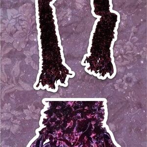 Plush Maroon Velvet Scrunchy Scarf